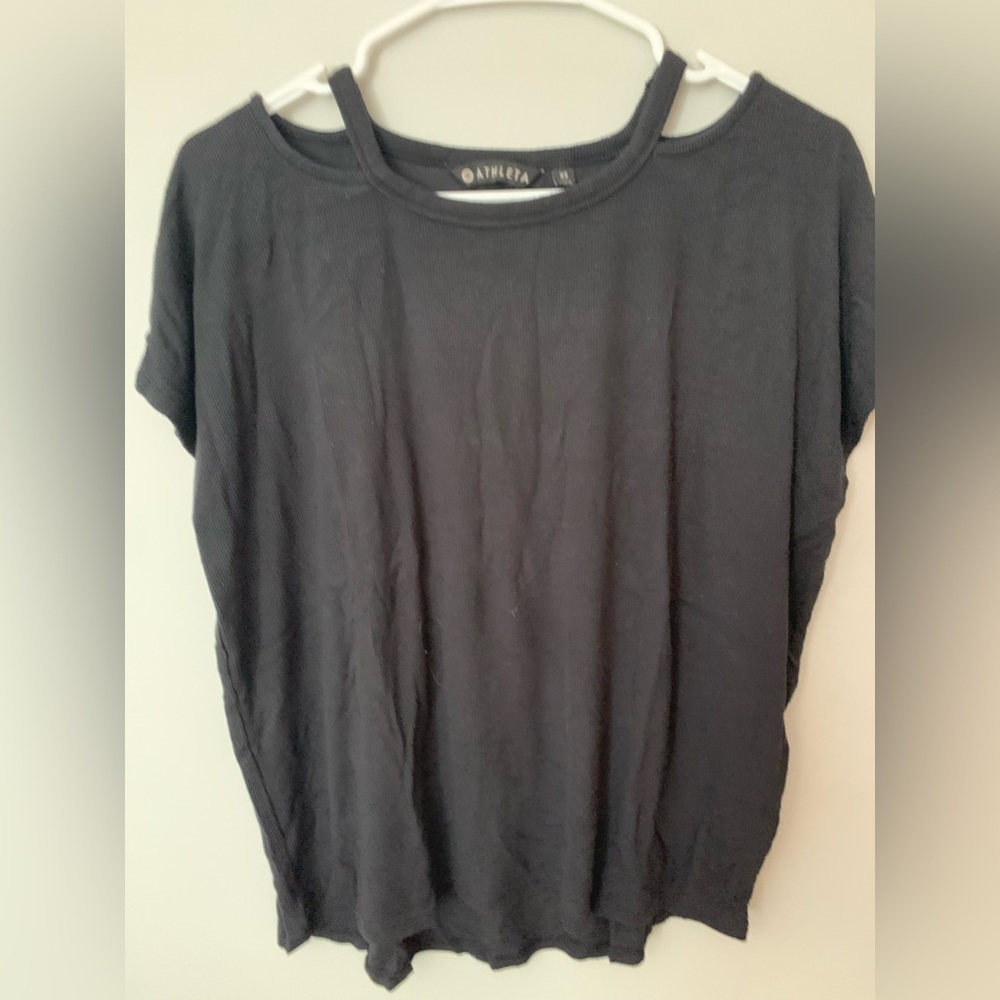 Athleta ribbed oversized shirt, size xs, shoulder cut outs